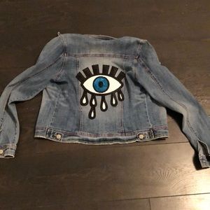 COPY - Sequinned eye embellished Jean jacket